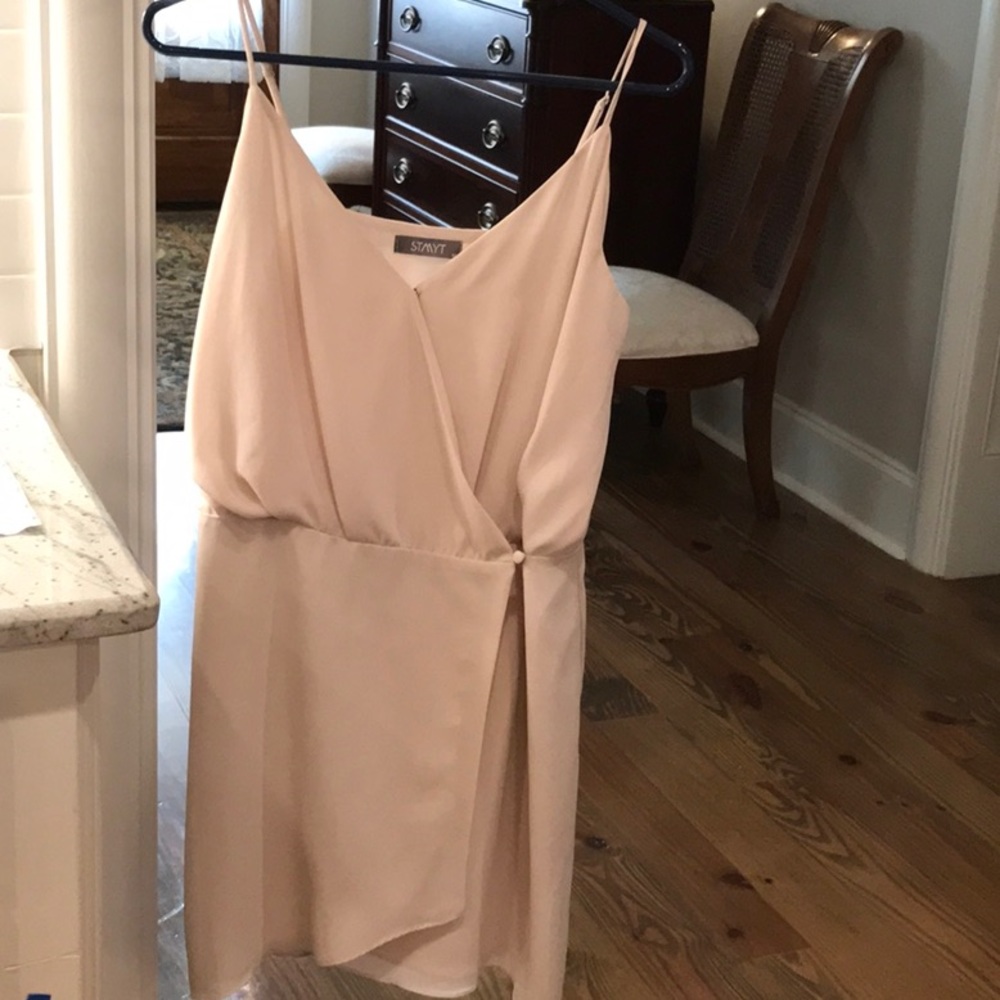 Wrap Mini Dress, M, cream